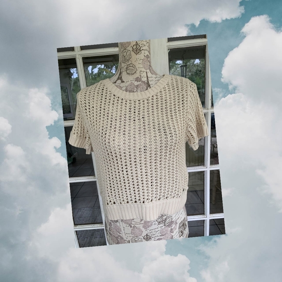 Ralph Lauren Denim & Supply Knit Sweater Short Sleeve Cropped Size Medium - Picture 11 of 11